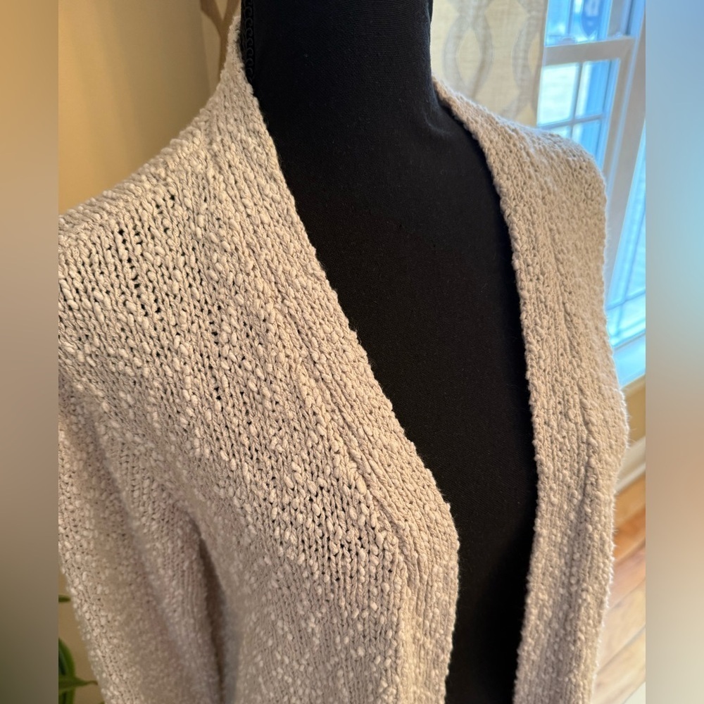 Barefoot Dreams Beige Boucle Cozy Loungewear Cardigan Sweater Women’s Size Large - Picture 2 of 13